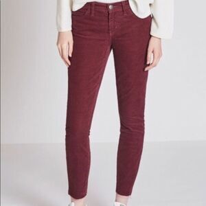 Current/Elliott stiletto cropped corduroy pants